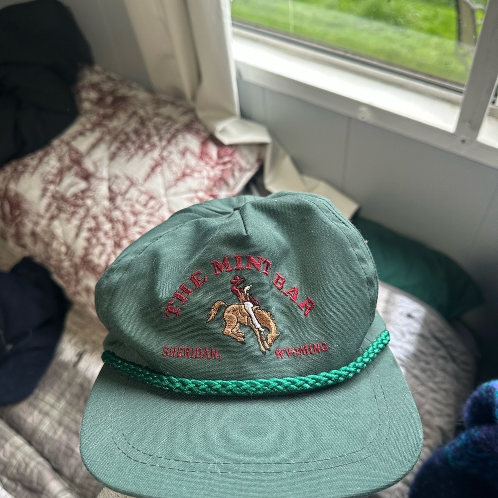 The Mint Bar Vintage Green Embroidered Cap